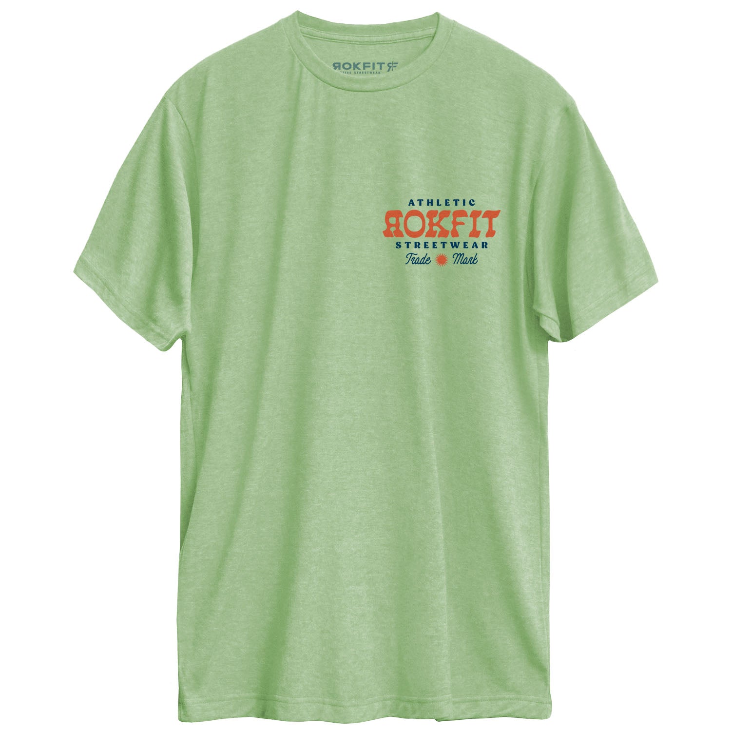 Front view of unisex heather green Active Tee with 'Seeking Growth Never Ends' graphic