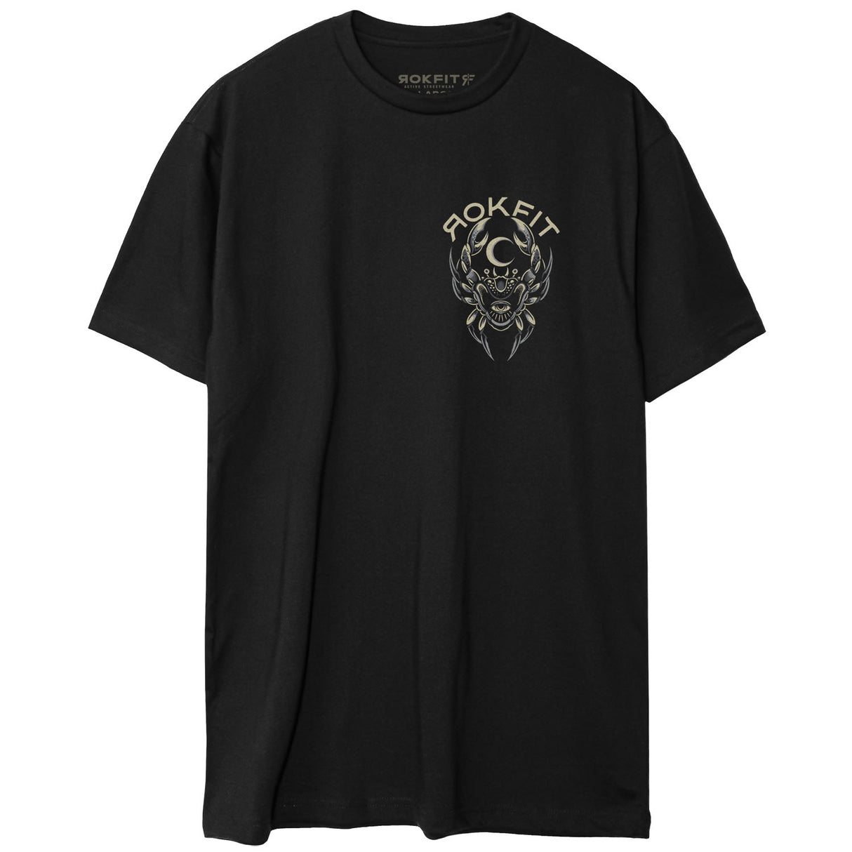 Front view of unisex black Active Tee with 'Weak Grips Sink Ships' graphic
