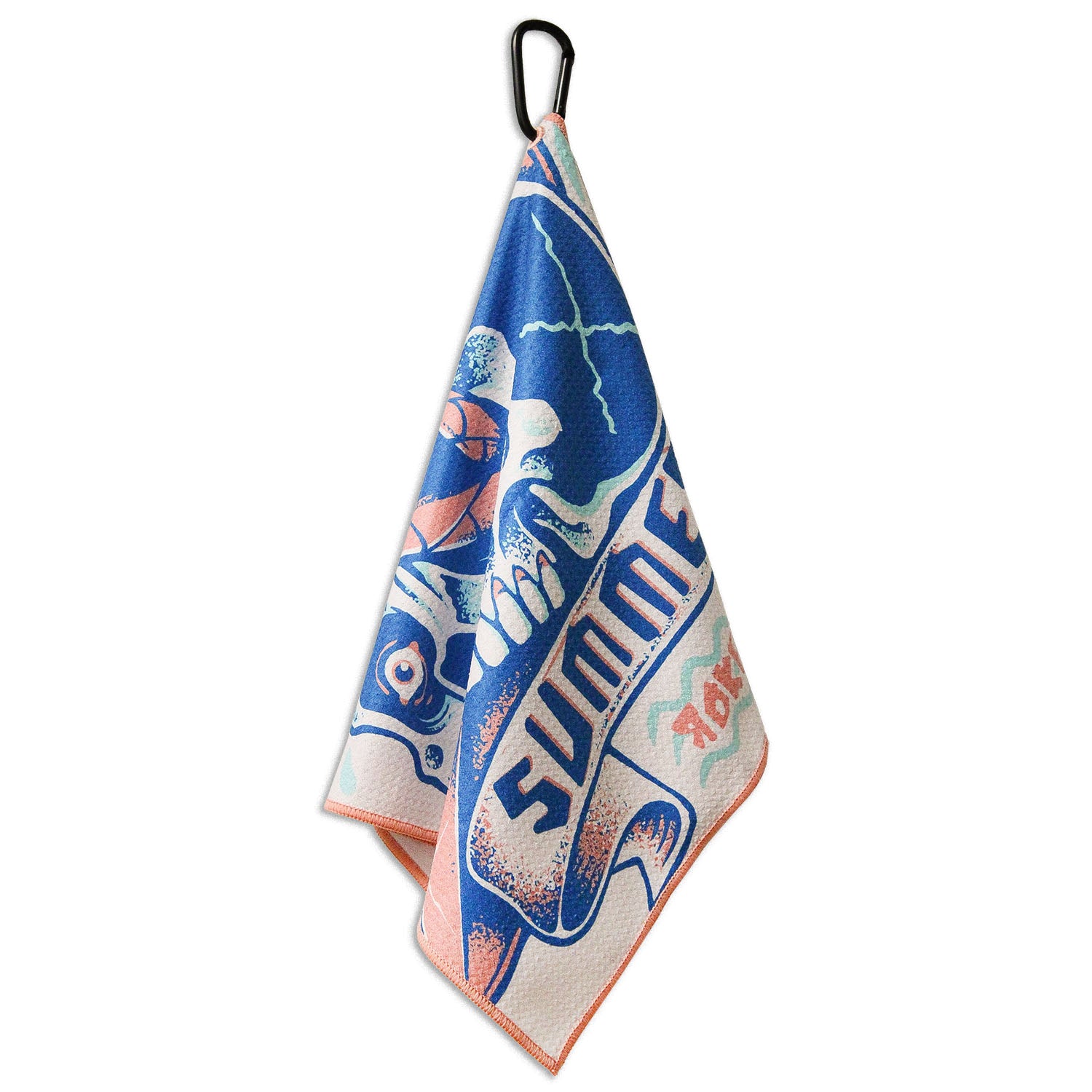 Hanging view of Utility Towel with 'Endless Summer' graphic
