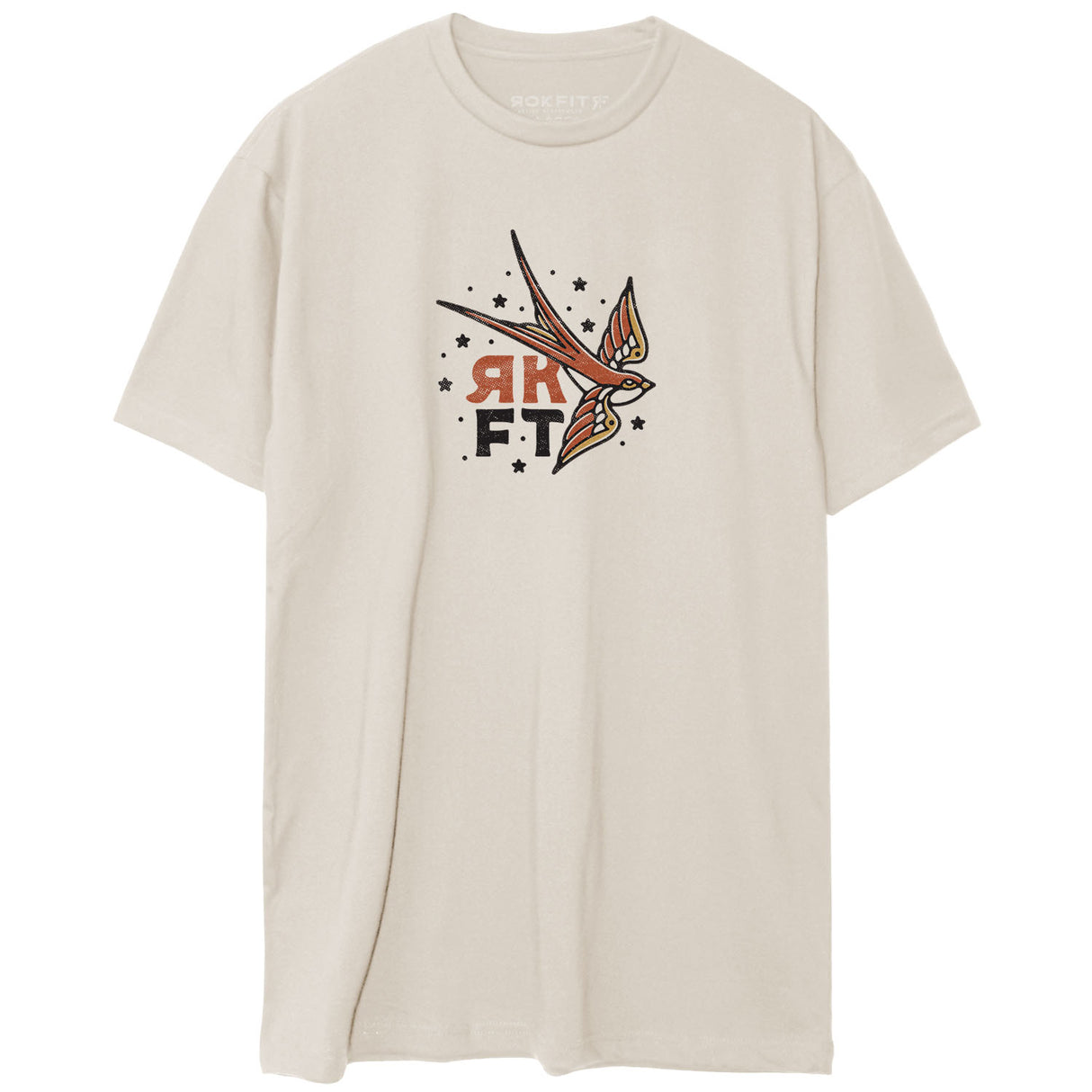 Front view of unisex heather sand Active Tee with 'Labor Conquers All Things' graphic