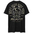 Back view of unisex black Active Tee with 'Weak Grips Sink Ships' graphic