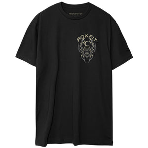 Front view of unisex black Active Tee with 'Weak Grips Sink Ships' graphic