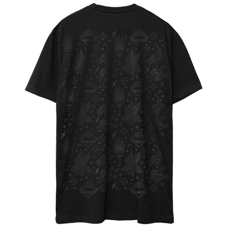 Back view of black unisex Active Tee with 'Black Flash' graphic