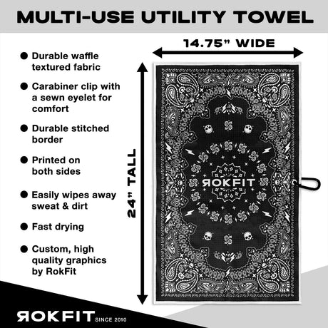 Utility Towel - Paisley Black