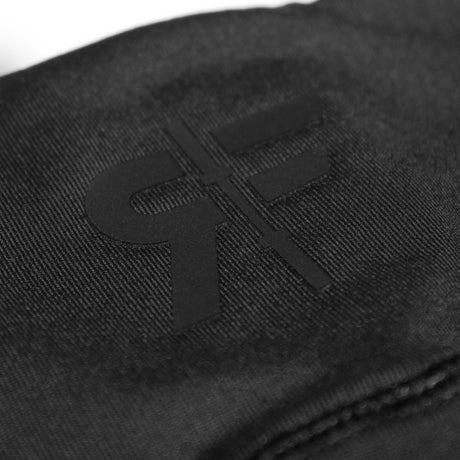 Back view of black 2.5-inch booty shorts RF logo