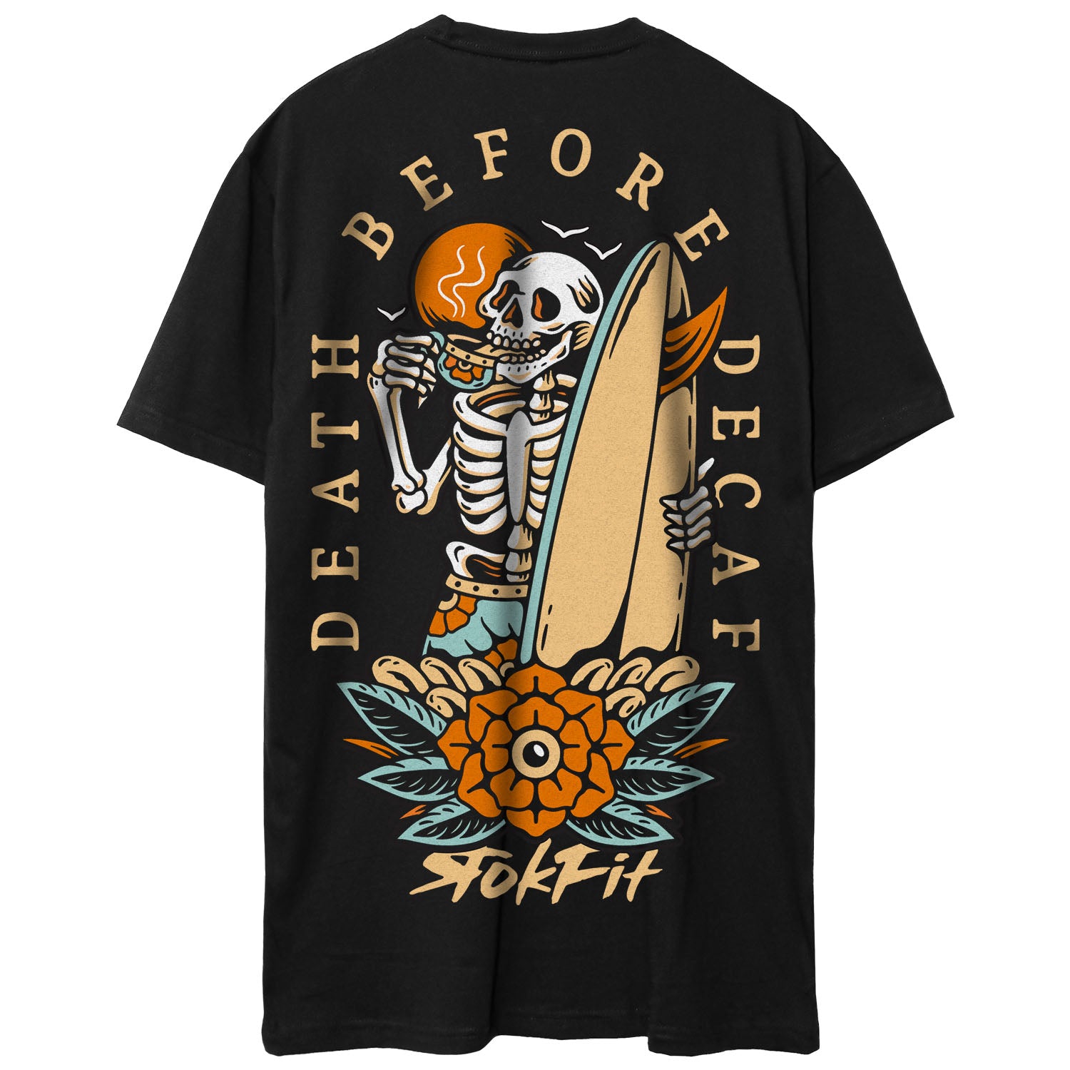 Death Before Decaf' - Cross Training, Active Wear Fitness T-Shirt