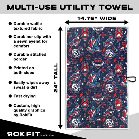 Utility Towel - Red, White & Blue Flash