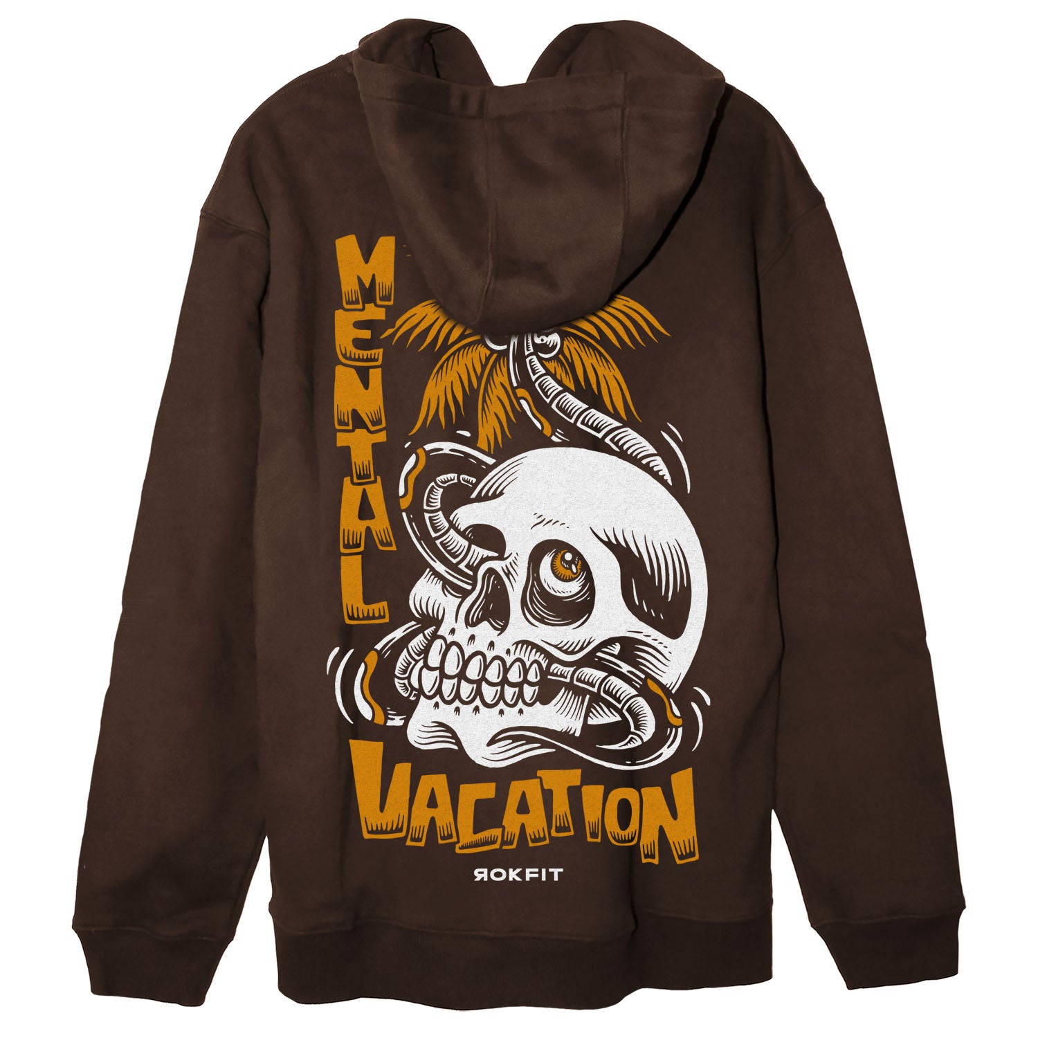 Mental Vacation' - brown pullover hoody - by RokFit