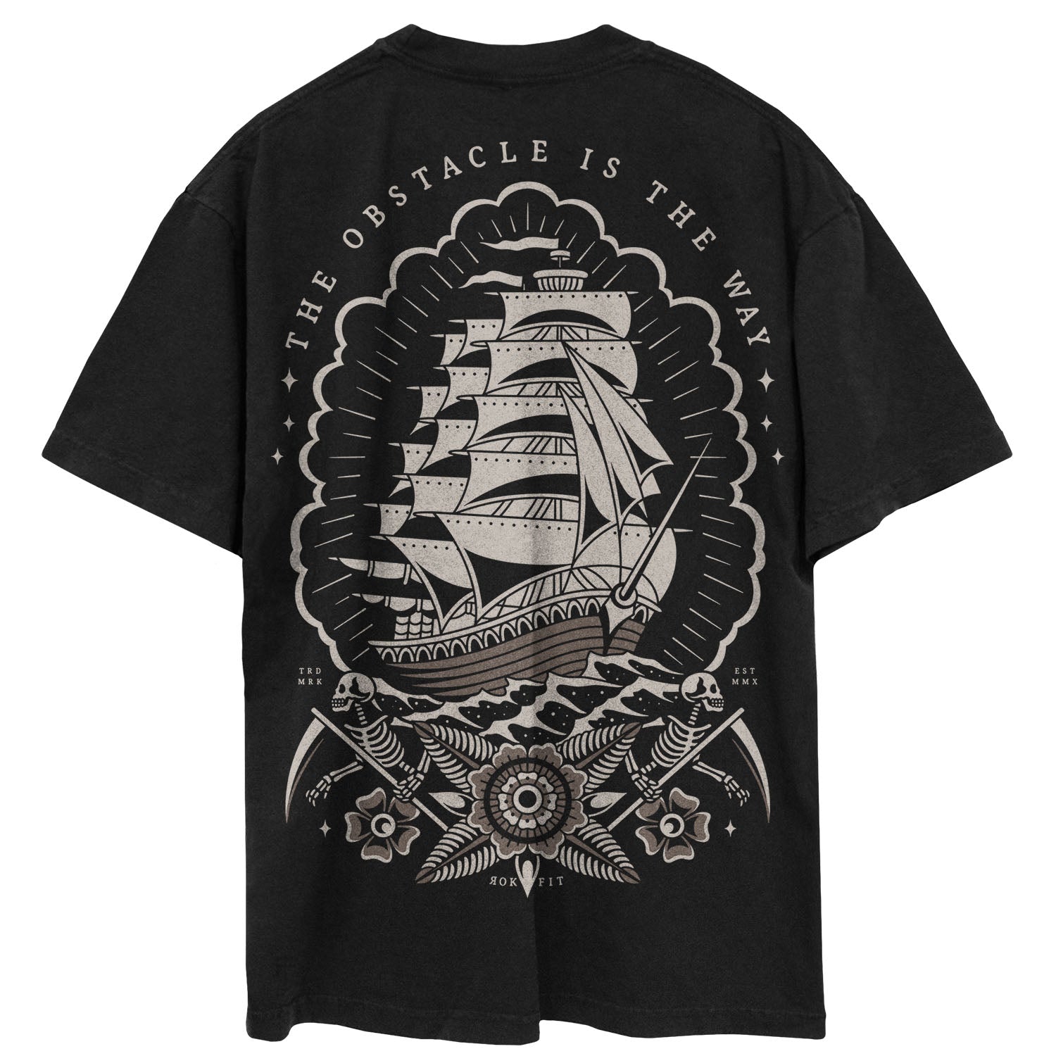 The Obstacle Is The Way' Vintage Black Street Tee | RokFit