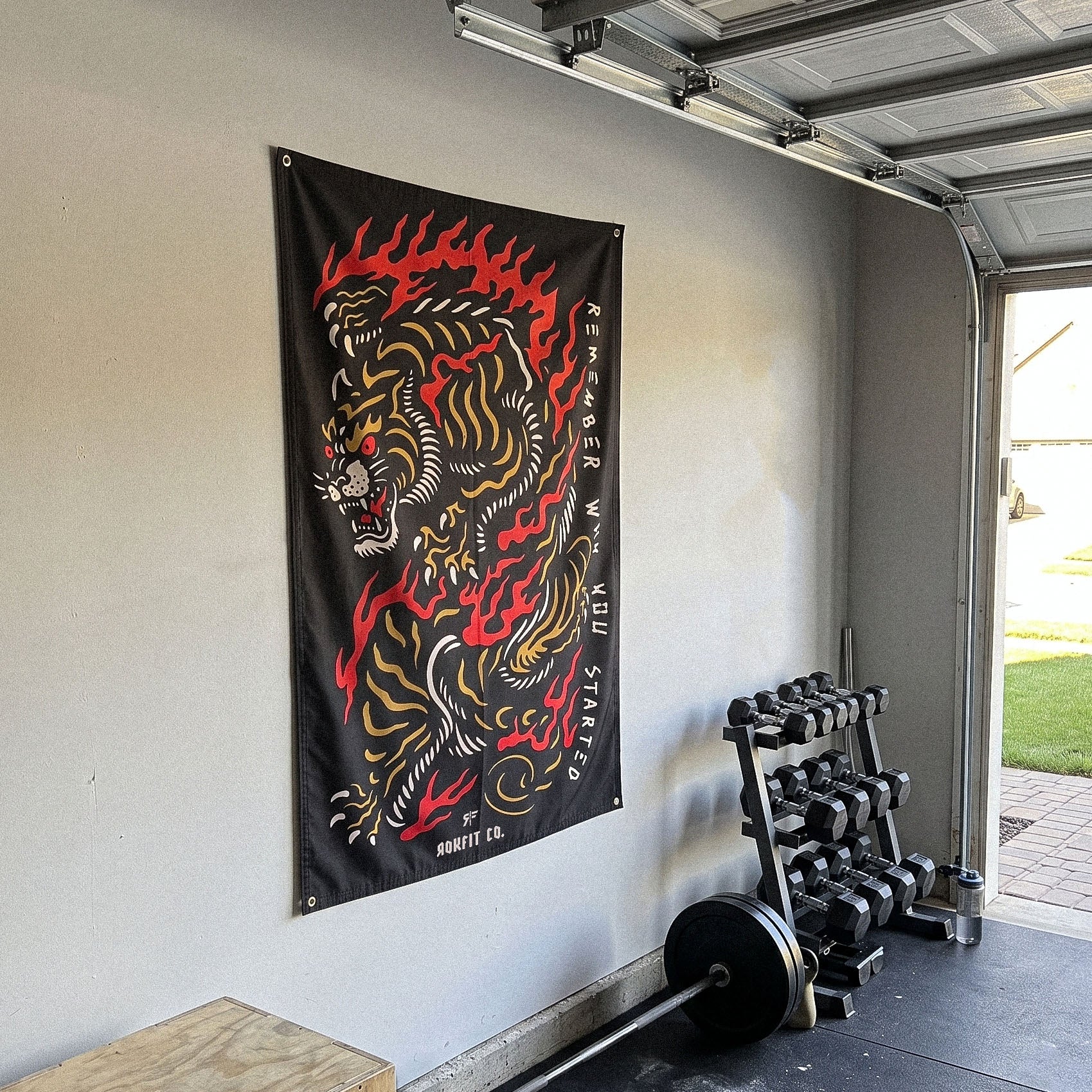 Utility Gym Flag | Double-Sided Garage Gym Banner | RokFit