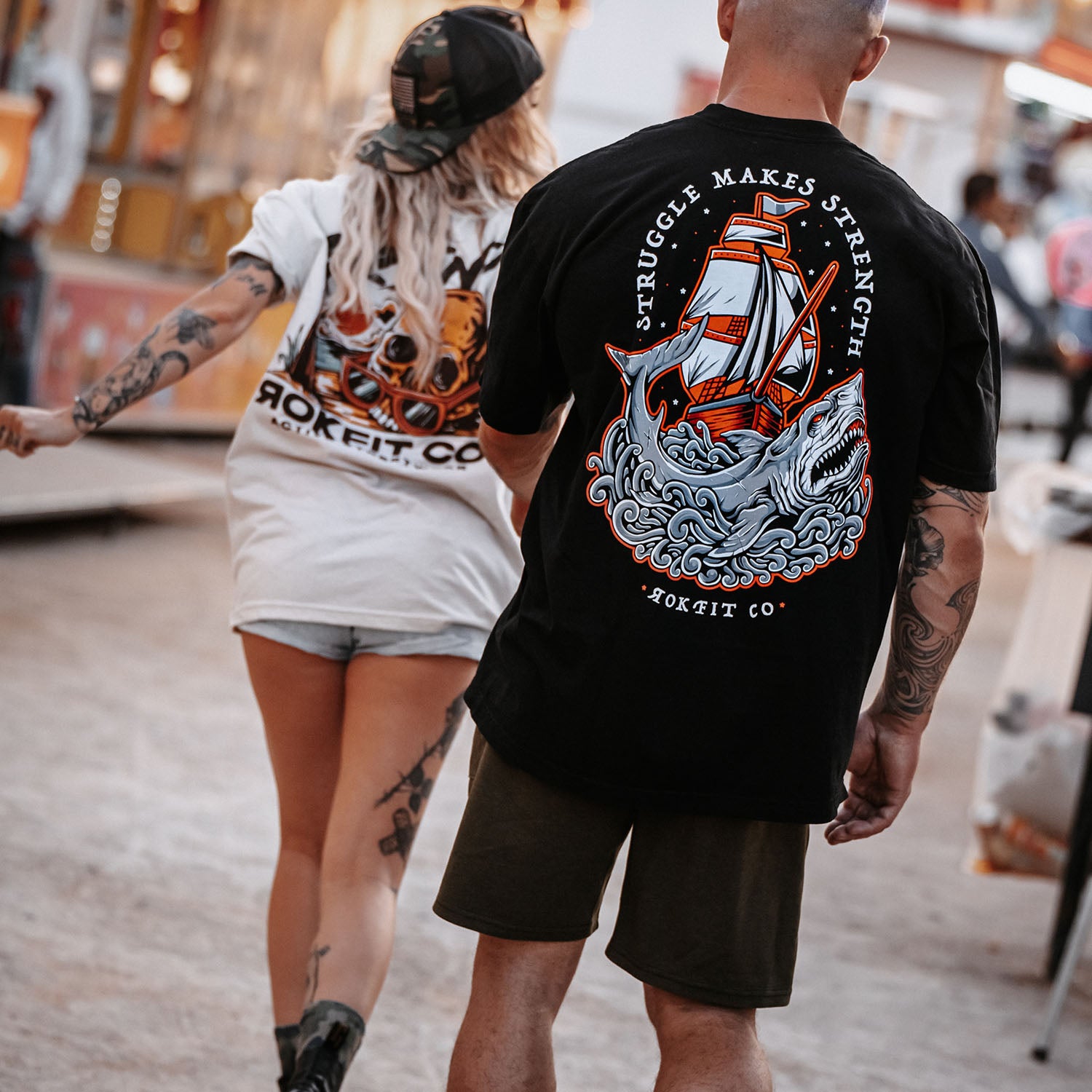 Struggle Makes Strength' - Oversized Street Tee by RokFit